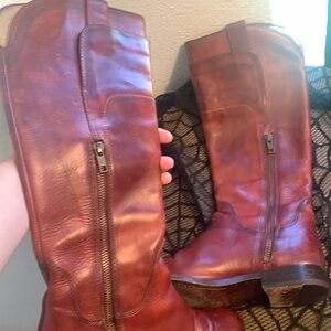 Frye Paige riding boots in reddish tone 5 1/2